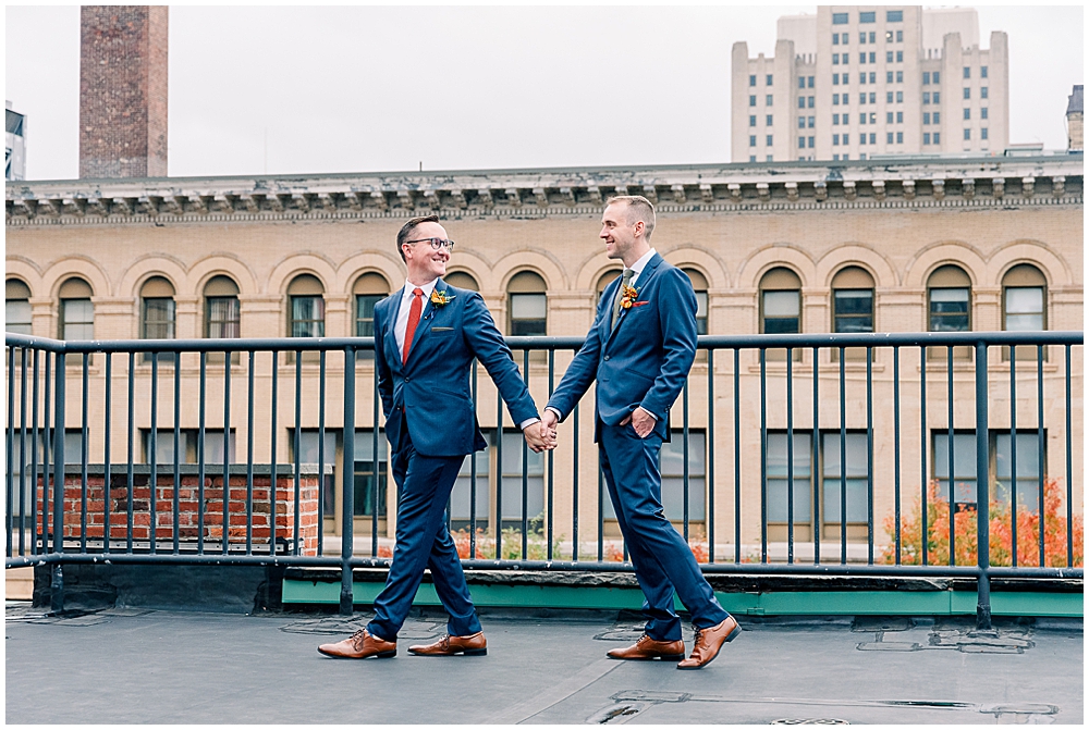 Hotel Providence fall wedding rooftop