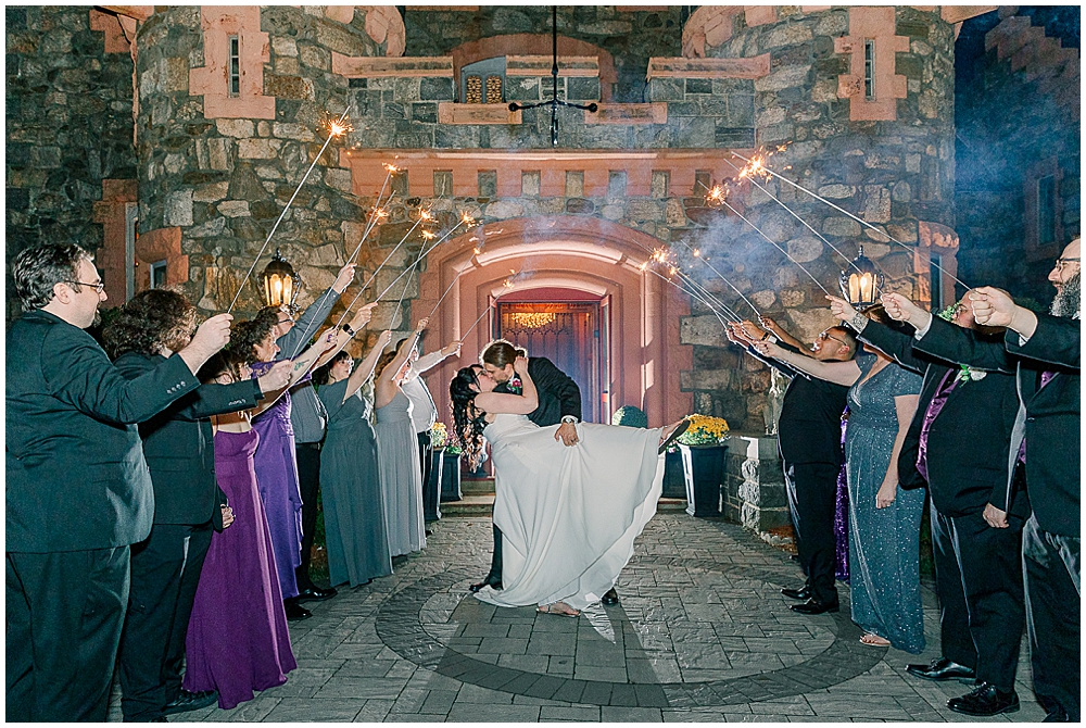 Searles Castle wedding sparklers