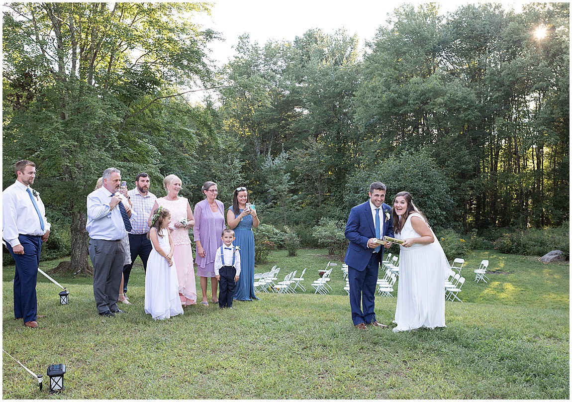 Intimate backyard wedding in Mendon