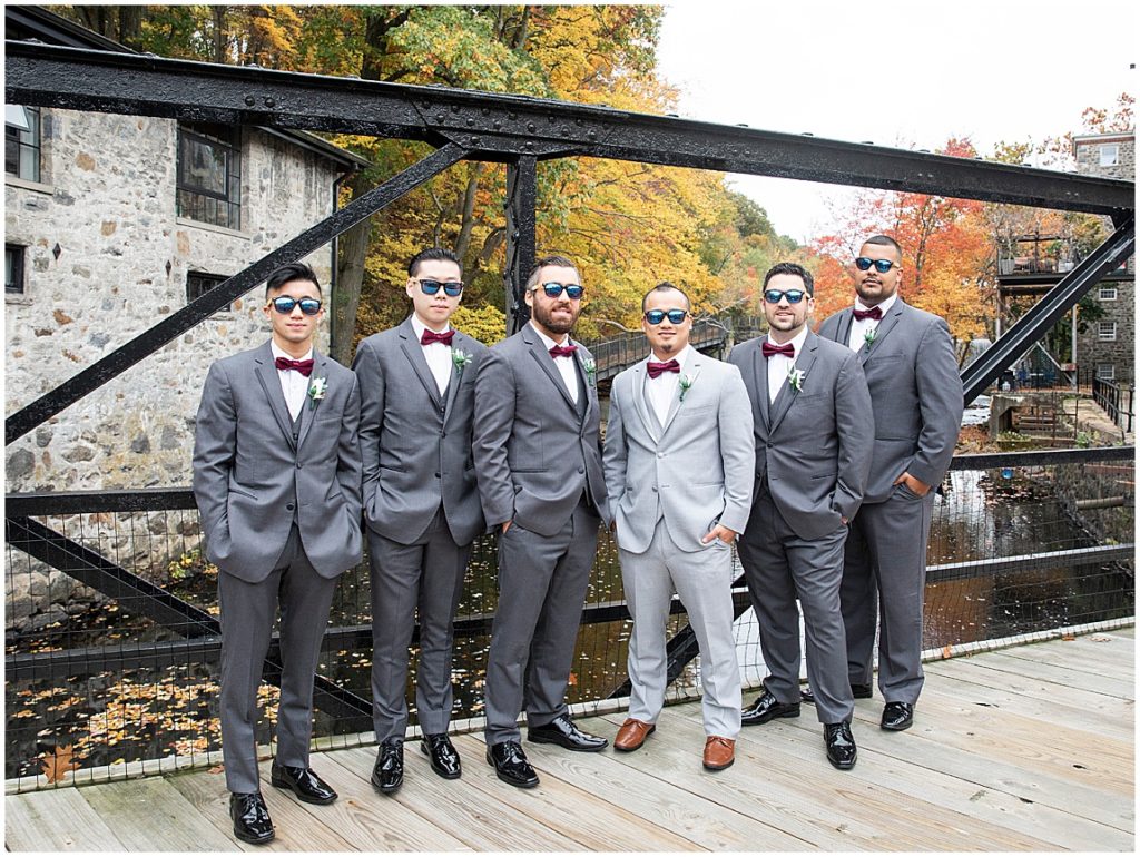 Groomsmen photos fall Rhode Island wedding