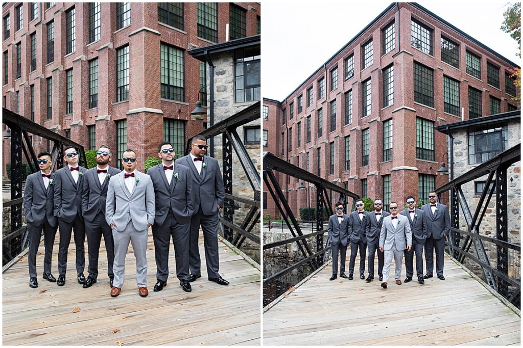 Groomsmen photos fall Rhode Island wedding