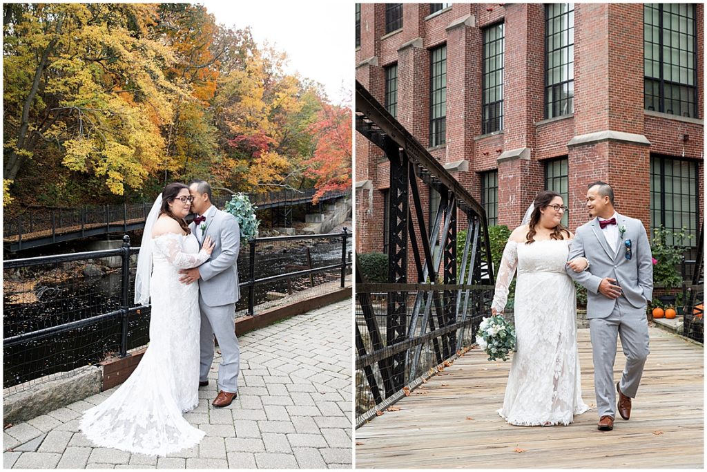 Bride and groom fall Rhode Island wedding