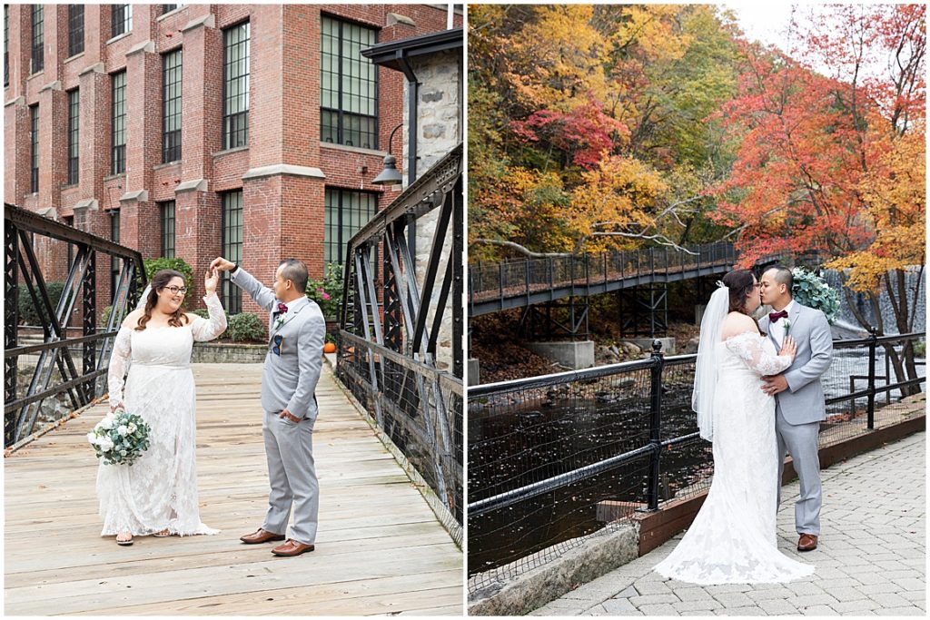 Bride and groom fall Rhode Island wedding